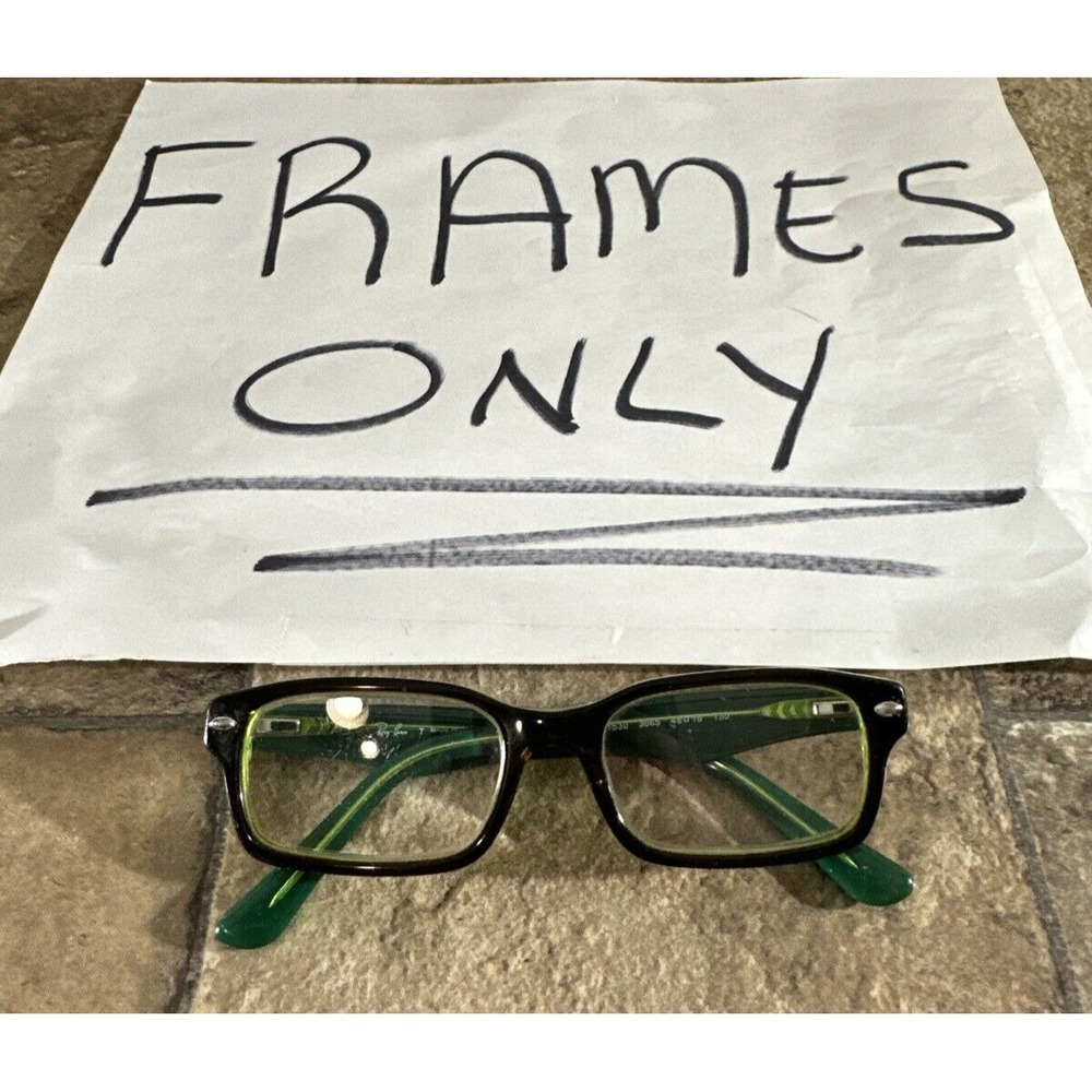 Ray-Ban RB1530 3665 Kids Eyeglasses Frame Flex Hinge Black Green 48-16-130-30